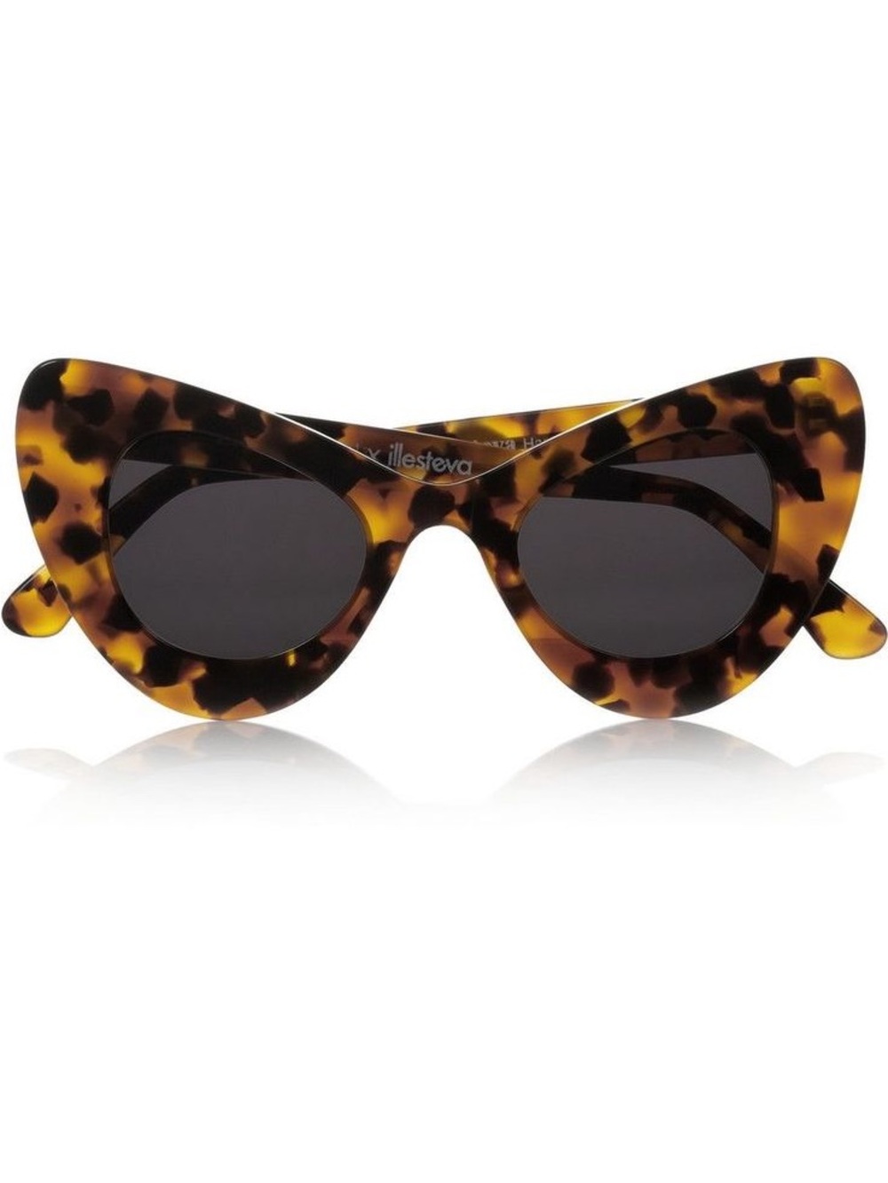 Illesteva x Zac Posen Tortoise Shell Cat Eye Sunglasses with Dark Lenses